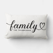 ファミリーラブブラックスクリプトカスタムモノグラム ランバークッション (正面)