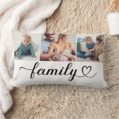 ファミリーラブブラックスクリプト3フォトカスタムコラージュ ランバークッション (ブランケット)