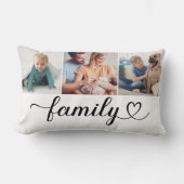 ファミリーラブブラックスクリプト3フォトカスタムコラージュ ランバークッション (正面)
