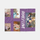 ファミリーラブホワイト最愛フォント5枚 フリースブランケット (正面(横))