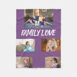 ファミリーラブホワイト最愛フォント5枚 フリースブランケット