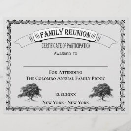 ファミリーリユニオン参加証明書 グレー