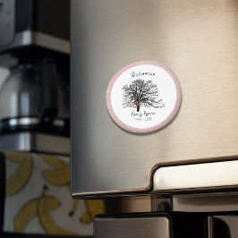 ファミリーリユニオン記念ツリー | ローズゴールドグリッター マグネット