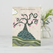 ファミリーリユニオン ハート ツリー モダン ベクター インビテーション (スタンド正面)