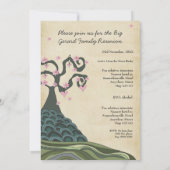 ファミリーリユニオン ハート ツリー モダン ベクター インビテーション (裏面)