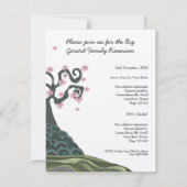 ファミリーリユニオン ハート ツリー モダン ベクター インビテーション (裏面)