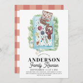 ファミリーリユニオン ピクニック 水彩 招待状 (正面/裏面)