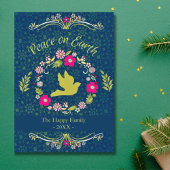 ファミリーリース植物学ヴィンテージピースクリスマス シーズンカード