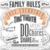 ファミリールールスクエアステッカー シール (正面)