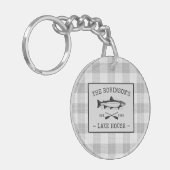 ファミリーレイクハウスオアーズフィッシュホワイトプレイド2面 キーホルダー (正面左)