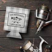 ファミリーレイクハウスオアーズフィッシュ素朴ホワイトプレイド 缶クーラー