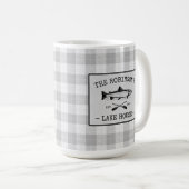 ファミリーレイクハウスオール魚ホワイトプライド大 コーヒーマグカップ (正面右)