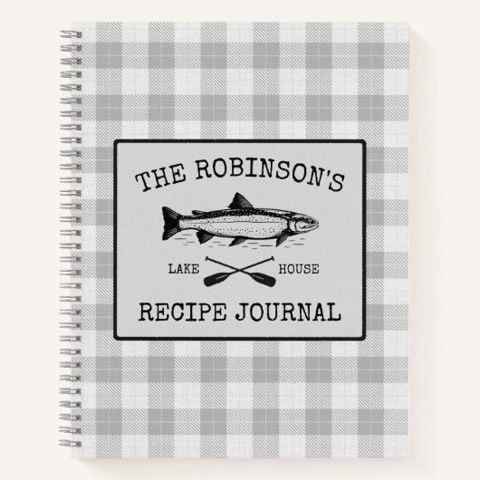 ファミリーレイクハウスフィッシュオアーズホワイトプレイドレシピ ノートブック (正面)