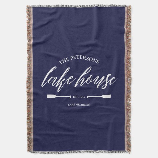 ファミリーレイクハウスレンタル航海のカスタムデコール スローブランケット (正面縦)