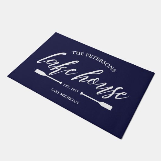 ファミリーレイクハウスレンタル航海のカスタムデコール ドアマット (アングル)