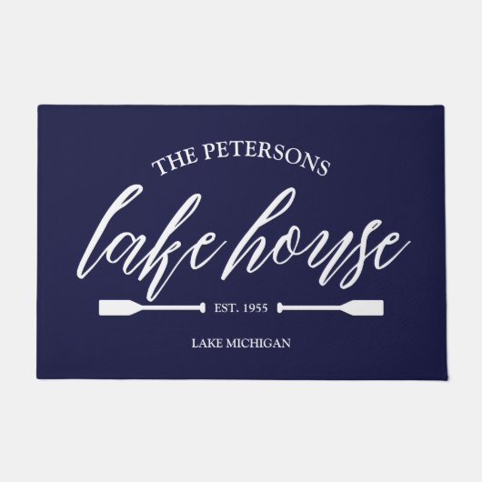 ファミリーレイクハウスレンタル航海のカスタムデコール ドアマット (正面)