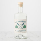 ファミリーレイクハウス素朴オアーズパインツリーズラベル リキュールボトルラベル (正面)