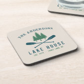 ファミリーレイクハモダンウス素朴ボートオアールパインツリー コースター (左側)