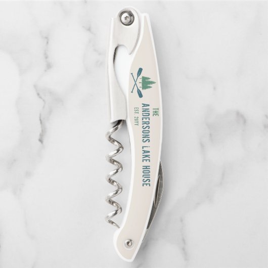 ファミリーレイクハモダンウス素朴ボートオアールパインツリー ソムリエナイフ (正面)