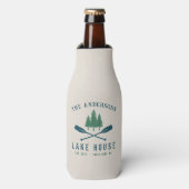 ファミリーレイクハモダンウス素朴ボートオアールパインツリー ボトルクーラー (ボトル正面)