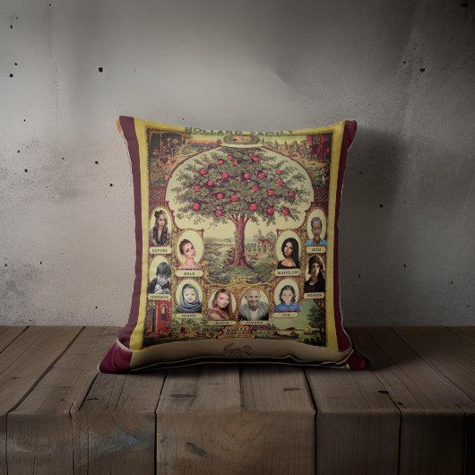 ファミリーレコードツリーキープサケブルゴーニュ クッション