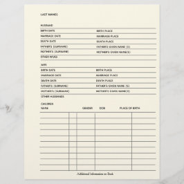 ファミリーレコード系図学充填可能型枠テンプレート