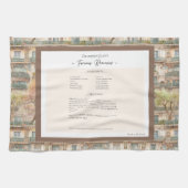 ファミリーレシピキープサケアパートメントパターン キッチンタオル (横)