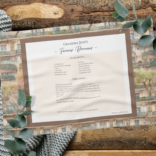 ファミリーレシピキープサケアパートメントパターン キッチンタオル