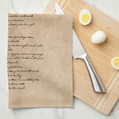 ファミリーレシピキープサケカスタム文字 キッチンタオル (四つ折り)