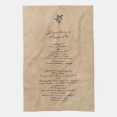 ファミリーレシピキープサケカスタム文字 キッチンタオル (縦)