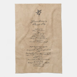 ファミリーレシピキープサケカスタム文字 キッチンタオル