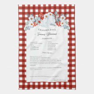 ファミリーレシピキープサケヘイルームクリスマスフローラ キッチンタオル