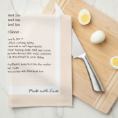 ファミリーレシピキープサケヘイルーム文字 キッチンタオル (四つ折り)