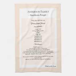 ファミリーレシピキープサケヘイルーム文字 キッチンタオル