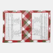 ファミリーレシピキープサケレッドグリーンプレイドホリデイ キッチンタオル (横)