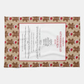 ファミリーレシピクリスマスジンジャーブレッドマンキープサケ キッチンタオル (横)