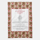 ファミリーレシピクリスマスジンジャーブレッドマンキープサケ キッチンタオル (縦)