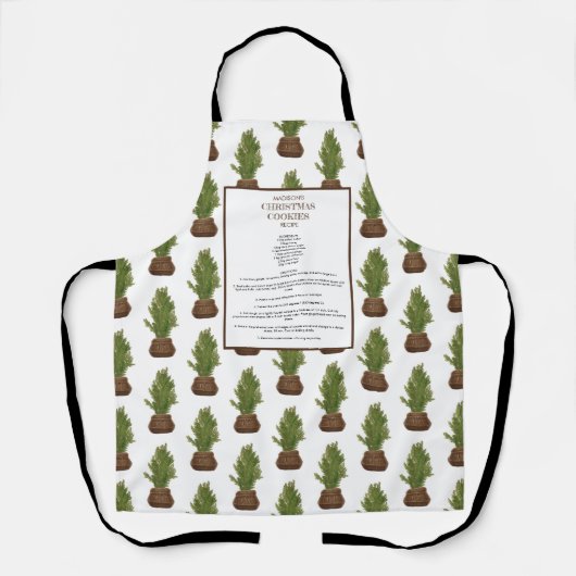 ファミリーレシピクリスマスツリーホリデーキープサケ エプロン (正面)