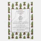 ファミリーレシピクリスマスツリーホリデーキープサケ キッチンタオル (縦)