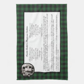 ファミリーレシピグリーンギンガムホリデーヴィンテージ写真 キッチンタオル (縦)