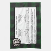 ファミリーレシピグリーンバッファロープリドホリデーキープサケ キッチンタオル (縦)