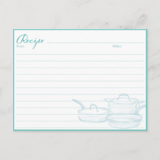 ファミリーレシピブックカード引っ越し祝いパーティーギフト ポストカード (正面)