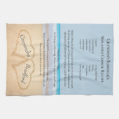 ファミリーレシピブライドハートブルービーチ結婚式ティー キッチンタオル (横)