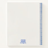 ファミリーレシピレトロヴィンテージ王室のタイポグラフィブルー ノートブック (裏面)