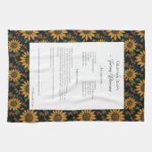 ファミリーレシピ家宝ひまわり素朴花 キッチンタオル (横)