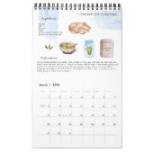 ファミリーレシピ家宝キープサケ |水彩 カレンダー (3月 2026)