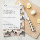 ファミリーレシピ家宝マウンテンツリーズ キッチンタオル (四つ折り)