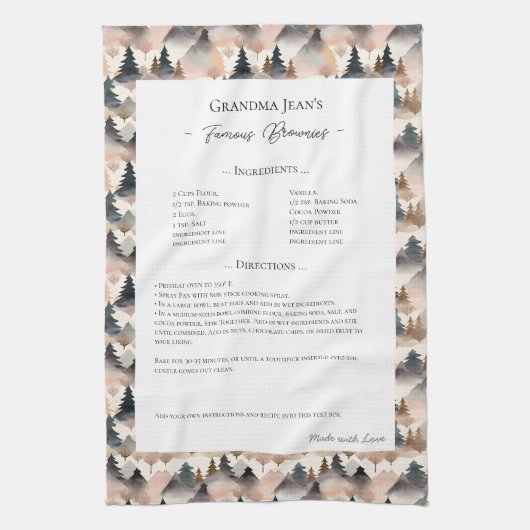 ファミリーレシピ家宝マウンテンツリーズ キッチンタオル (縦)