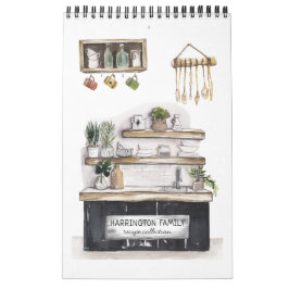 ファミリーレシピ家宝形|水彩 カレンダー