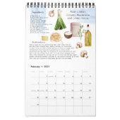 ファミリーレシピ家宝形|水彩 カレンダー (2月 2021)